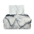 Dark Grey White Marble Print Rectangle Tissue Box Cover