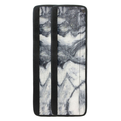 Dark Grey White Marble Print Refrigerator Handle Covers