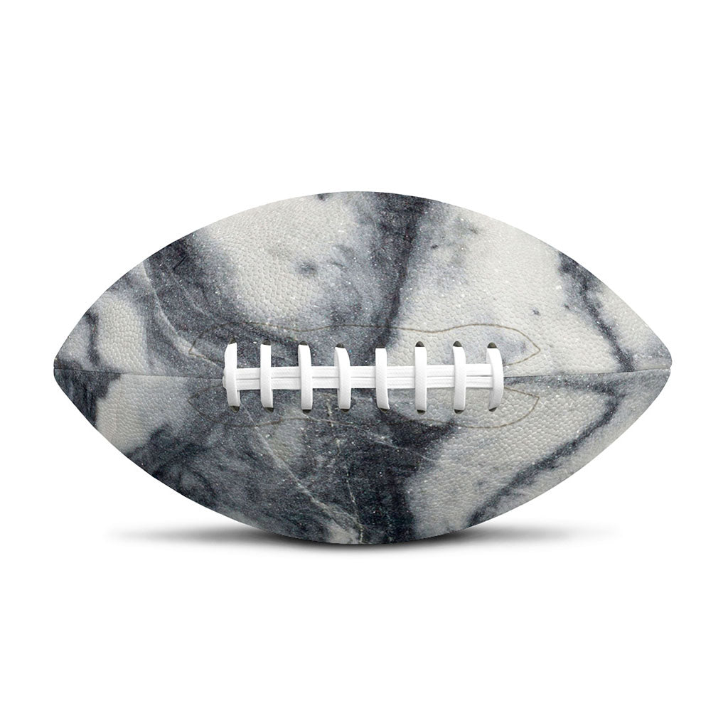 Dark Grey White Marble Print Rugby Ball