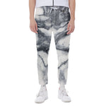 Dark Grey White Marble Print Scuba Joggers