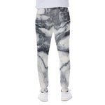Dark Grey White Marble Print Scuba Joggers