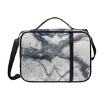 Dark Grey White Marble Print Shoulder Strap Bible Bag