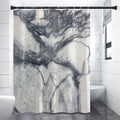 Dark Grey White Marble Print Shower Curtain
