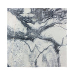 Dark Grey White Marble Print Silk Bandana