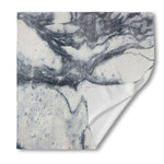Dark Grey White Marble Print Silk Bandana