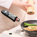 Dark Grey White Marble Print Skillet Handle Cover