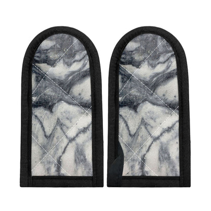 Dark Grey White Marble Print Skillet Handle Cover