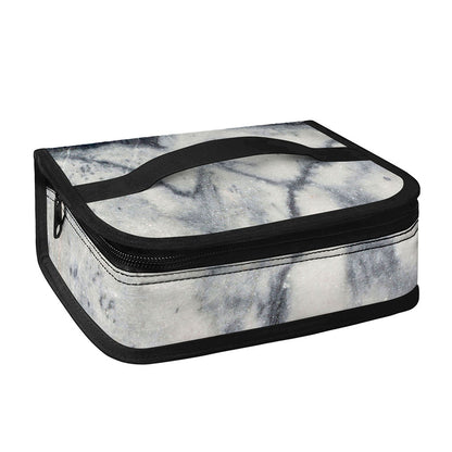 Dark Grey White Marble Print Small Lunch Bag
