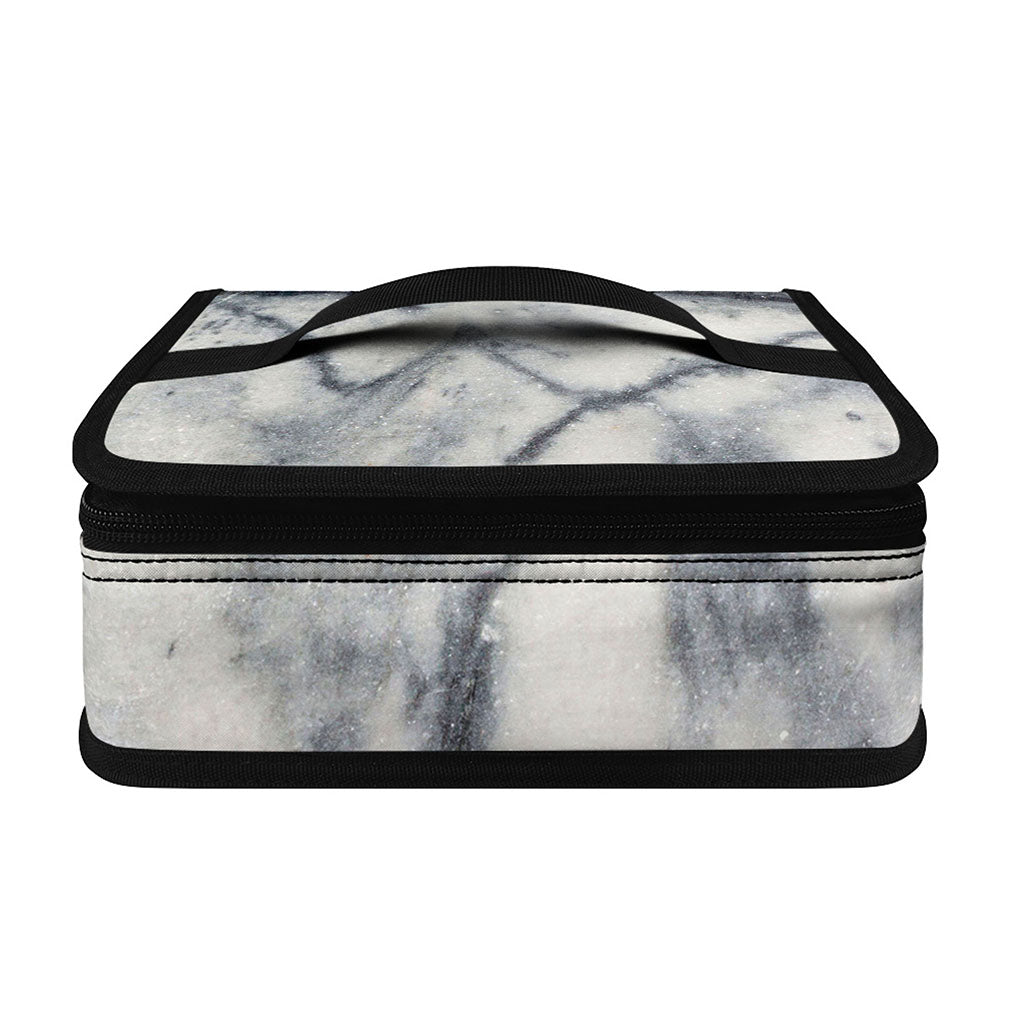 Dark Grey White Marble Print Small Lunch Bag