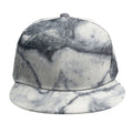 Dark Grey White Marble Print Snapback Cap
