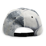 Dark Grey White Marble Print Snapback Cap
