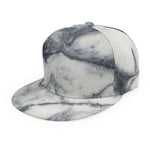 Dark Grey White Marble Print Snapback Cap