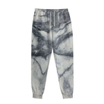 Dark Grey White Marble Print Sweatpants