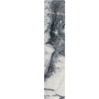 Dark Grey White Marble Print Table Runner
