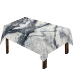 Dark Grey White Marble Print Tablecloth