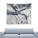 Dark Grey White Marble Print Tapestry