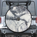 Dark Grey White Marble Print Tire Cover With Camera Hole