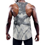 Dark Grey White Marble Print Training Tank Top