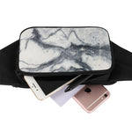 Dark Grey White Marble Print Waist Bag