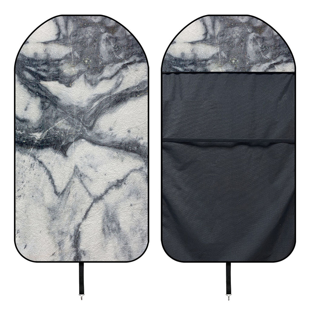 Dark Grey White Marble Print Waterproof Car Seat Cover