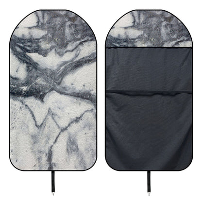 Dark Grey White Marble Print Waterproof Car Seat Cover