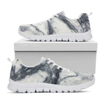 Dark Grey White Marble Print White Running Shoes