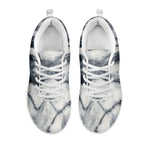 Dark Grey White Marble Print White Running Shoes