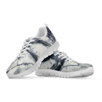 Dark Grey White Marble Print White Running Shoes