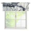 Dark Grey White Marble Print Window Valance
