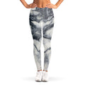 Dark Grey White Marble Print Women's Leggings