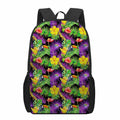 Dark Hawaiian Tropical Pattern Print 17 Inch Backpack