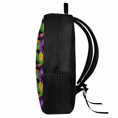 Dark Hawaiian Tropical Pattern Print 17 Inch Backpack
