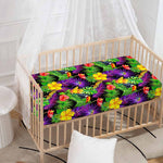 Dark Hawaiian Tropical Pattern Print Baby Crib Sheet