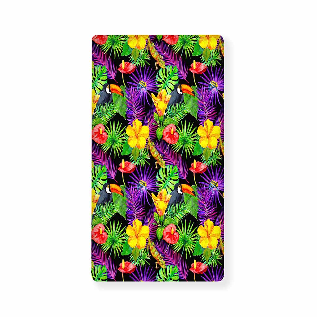 Dark Hawaiian Tropical Pattern Print Baby Crib Sheet