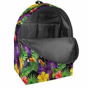 Dark Hawaiian Tropical Pattern Print Backpack