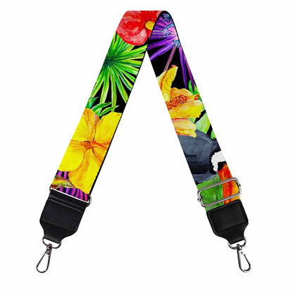 Dark Hawaiian Tropical Pattern Print Bag Strap