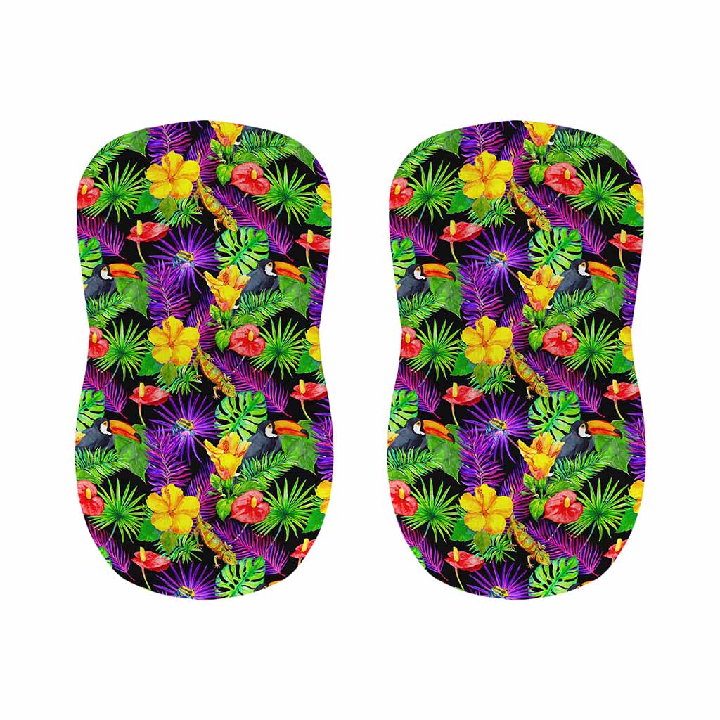 Dark Hawaiian Tropical Pattern Print Bar Stool Covers