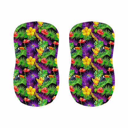 Dark Hawaiian Tropical Pattern Print Bar Stool Covers