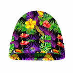 Dark Hawaiian Tropical Pattern Print Beanie