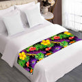 Dark Hawaiian Tropical Pattern Print Bed Runner