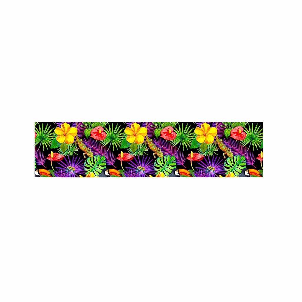 Dark Hawaiian Tropical Pattern Print Bed Runner