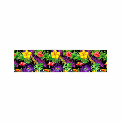 Dark Hawaiian Tropical Pattern Print Bed Runner