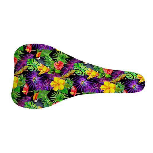 Dark Hawaiian Tropical Pattern Print Bicycle Seat Cover