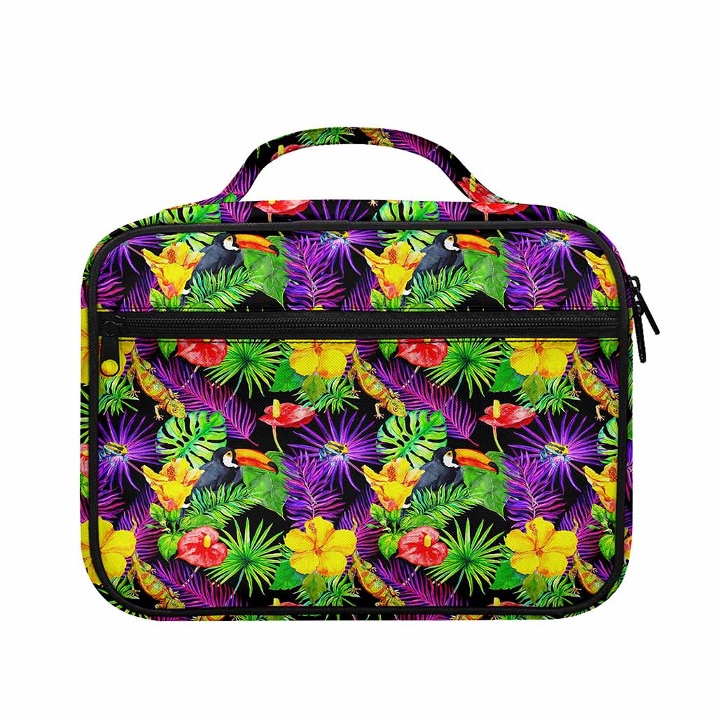 Dark Hawaiian Tropical Pattern Print Briefcase Bible Bag