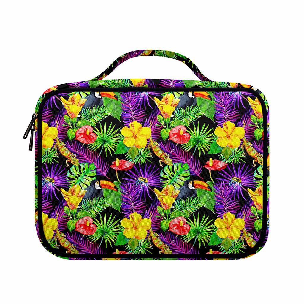 Dark Hawaiian Tropical Pattern Print Briefcase Bible Bag