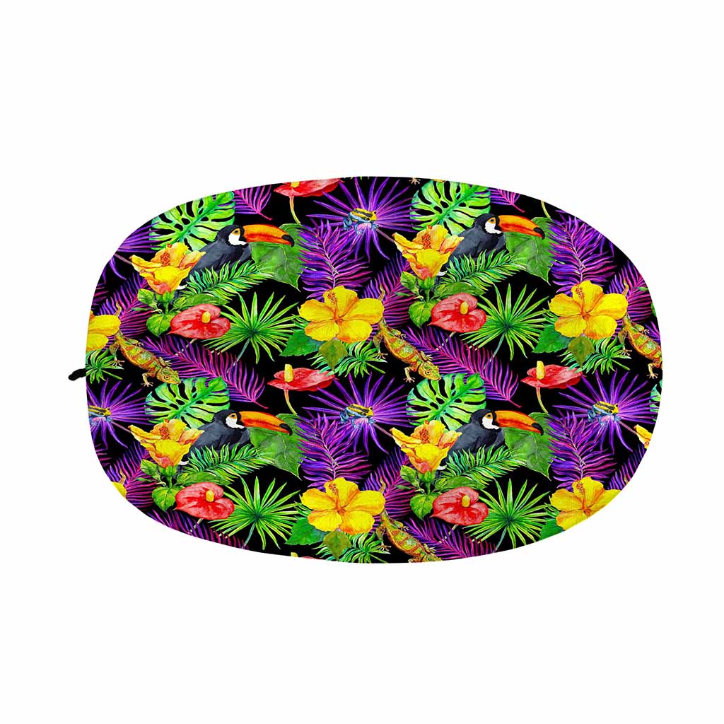 Dark Hawaiian Tropical Pattern Print Car Side Mirror Covers