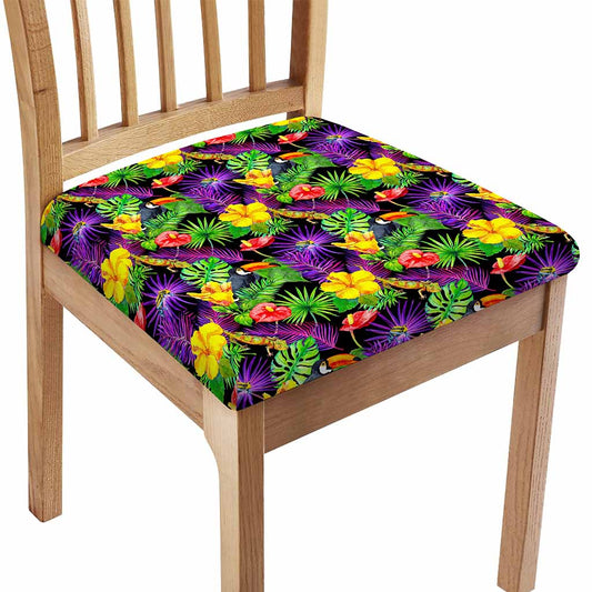 Dark Hawaiian Tropical Pattern Print Chair Cushion Cover