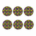 Dark Hawaiian Tropical Pattern Print Coaster Set