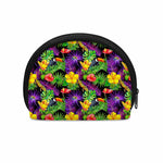 Dark Hawaiian Tropical Pattern Print Coin Purse