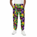 Dark Hawaiian Tropical Pattern Print Cotton Sweatpants